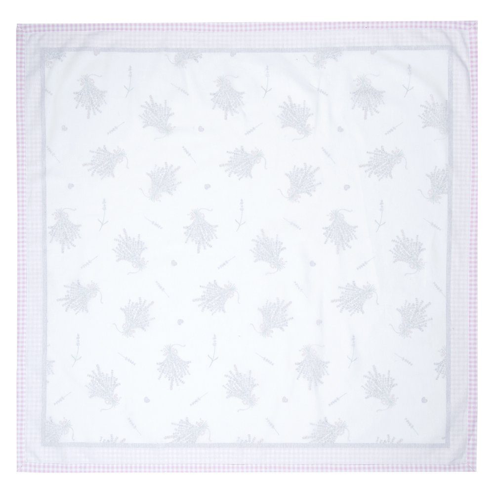 Tafelkleed 150x150 cm Wit Paars Katoen Lavendel Tafellaken