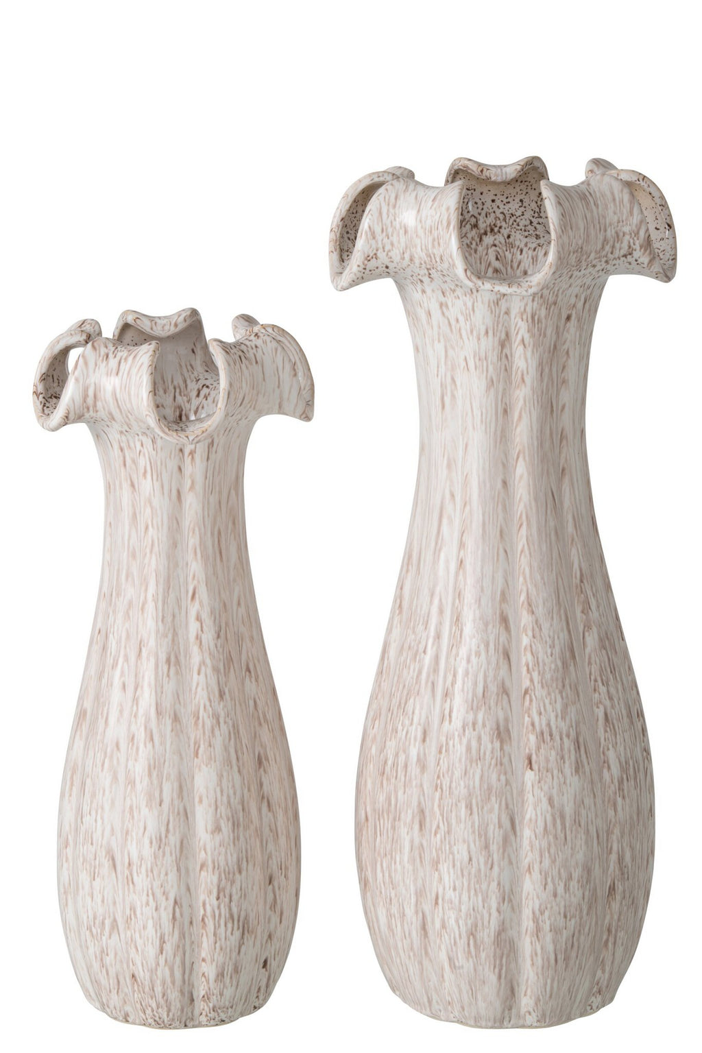 J-Line Vaas - klei/glazuur - lichtbeige - large