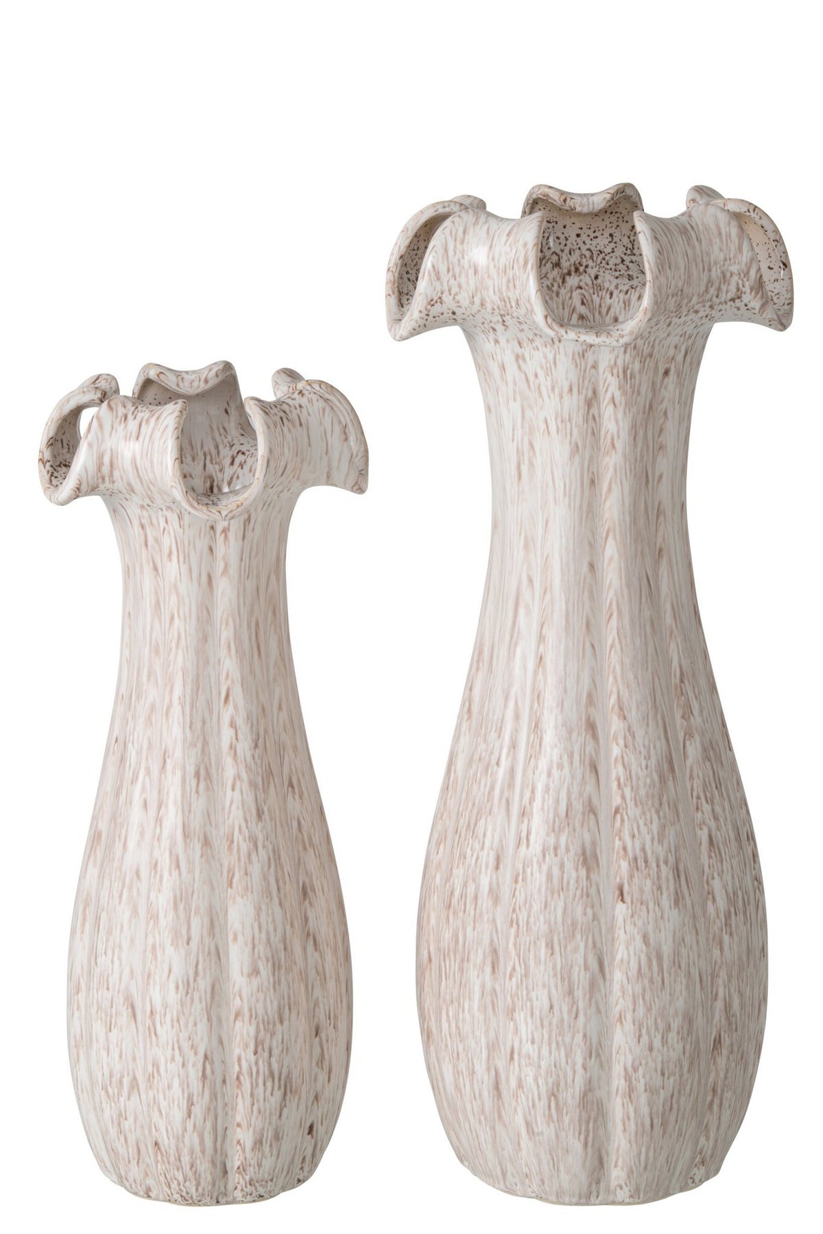 J-Line Vaas - klei/glazuur - lichtbeige - large