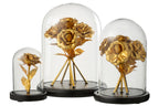 J-Line decoratie Stolp Roos - glas - goud/zwart - L