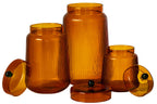 J-Line Voorraadpotten - glas - oranje/warmgeel - set van 3