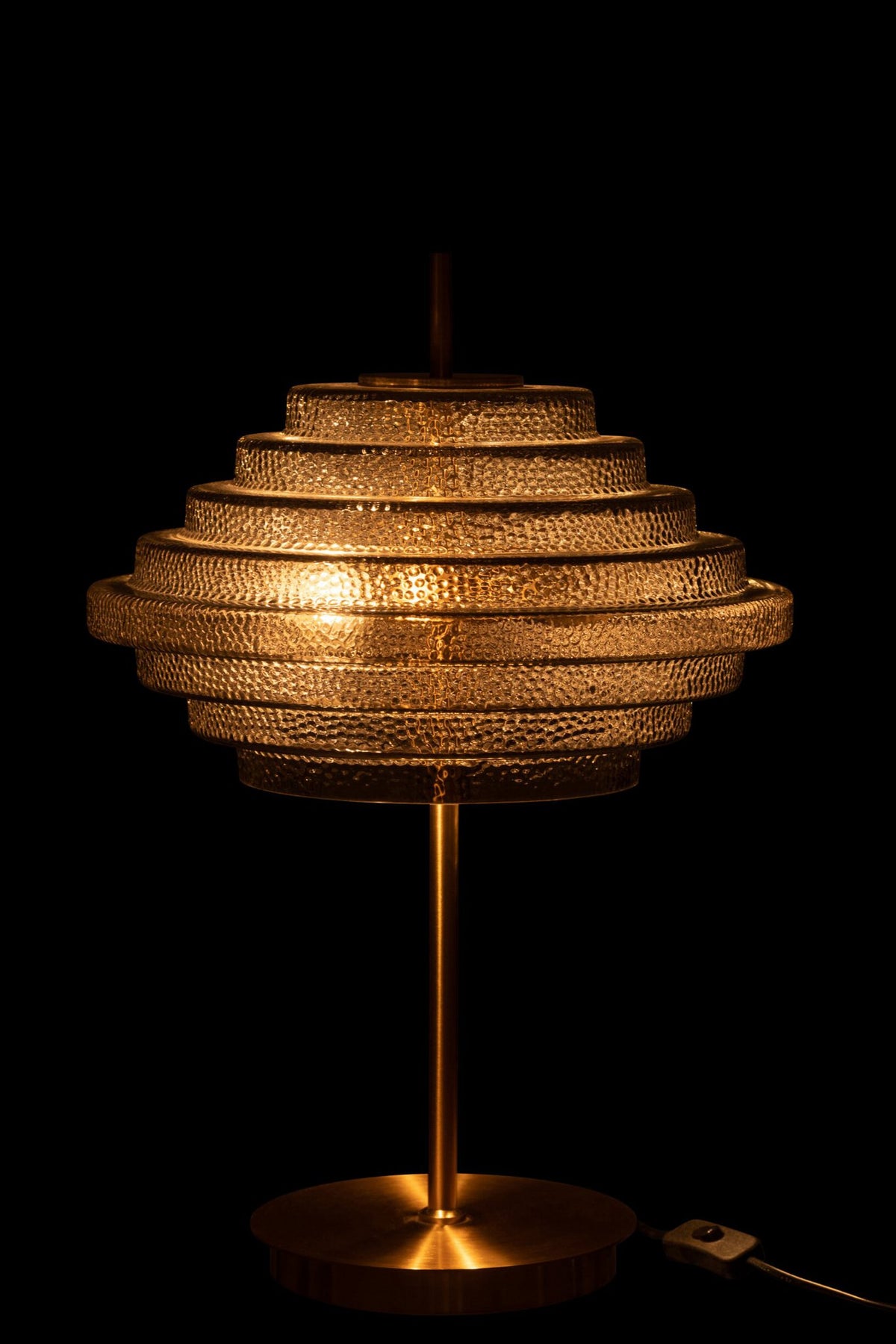 J-Line tafellamp - goud - metaal/glas - LED lichtjes