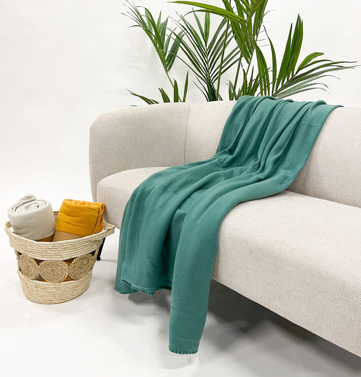 Dutch Decor Pablo - Plaid 150x200 cm - Alsemgroen - groen - 100% polyester