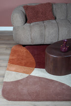 Vloerkleed Abstract Terra/Bruin - Rounded Corners 230 x 330 cm