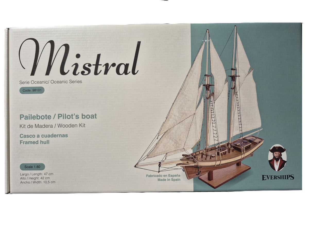 Modelbouw Zeilschip Schip Platbodem Pailbote 'Mistral' van hout