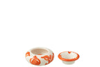 J-Line asbak Ashtray Granada - keramiek - wit/oranje - small