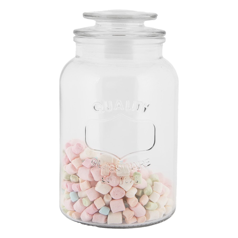 Voorraadpot Deksel Ø 12x21 cm Transparant Glas
