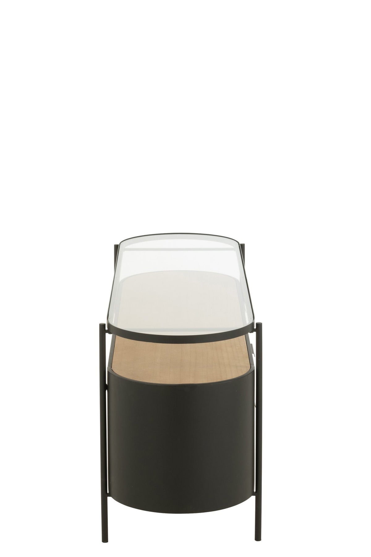 J-Line kast Ivy - ijzer - naturel/zwart