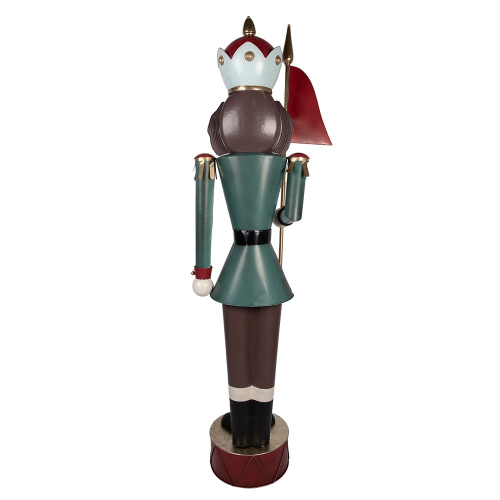 Kerstdecoratie Beeld Notenkraker 67x41x210 cm Groen Rood Metaal
