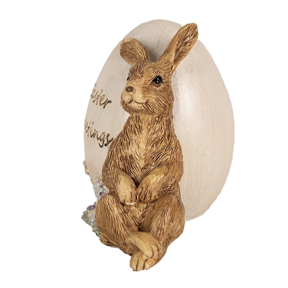 Beeld Konijn 12x7x9 cm Bruin Polyresin