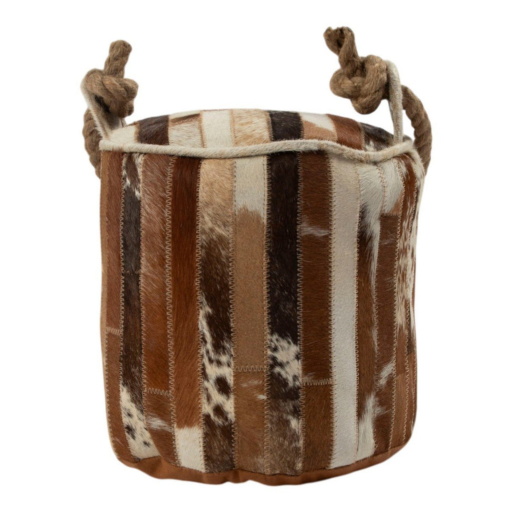 Deurstopper koeler patchwork bruin/wit 20x20x20cm (bus taurus taurus)