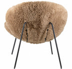 Fauteuil Lotta in stof pluche taupe**