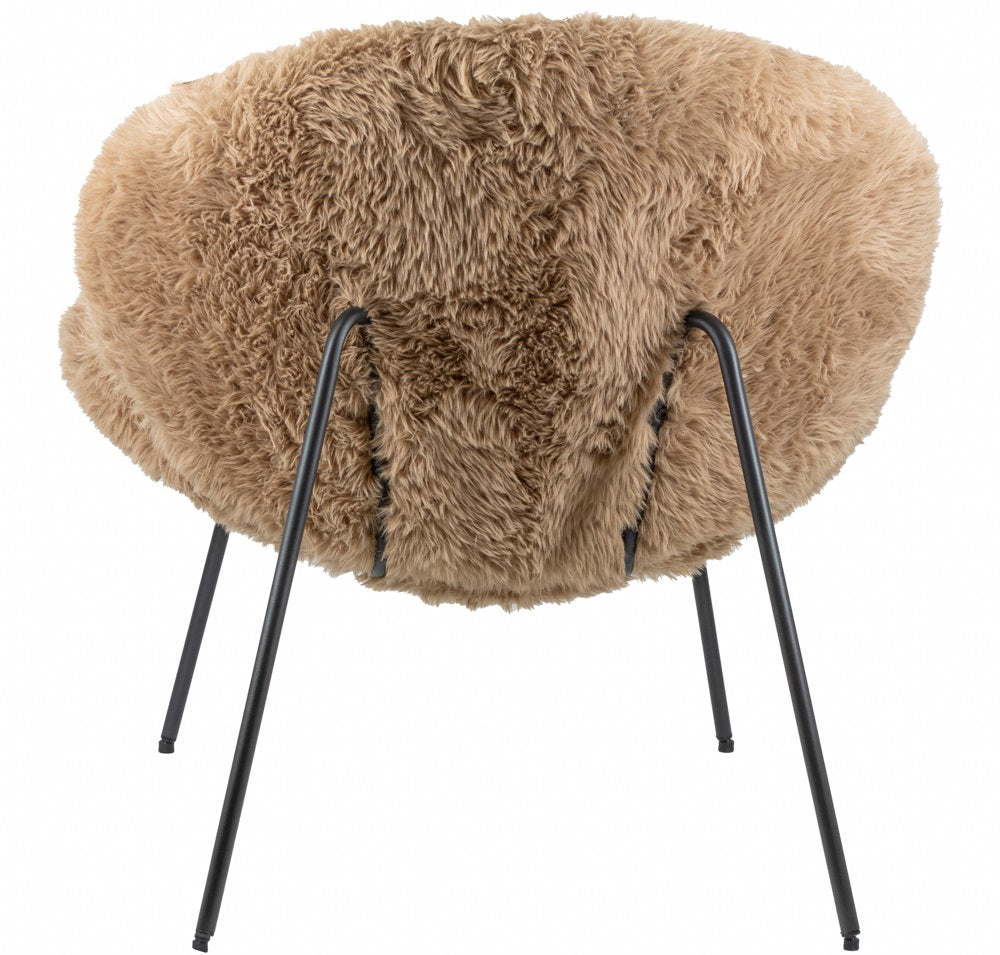Fauteuil Lotta in stof pluche taupe**