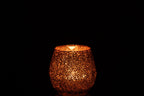 J-Line theelichthouder - glas - perzik - S