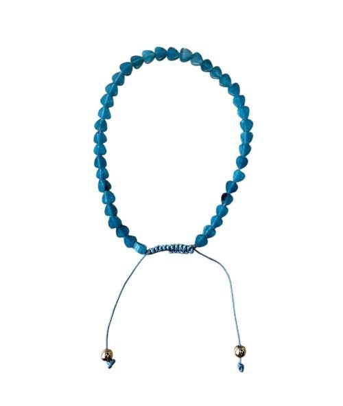 Dames armband Aquamarijn hartjes 4 mm