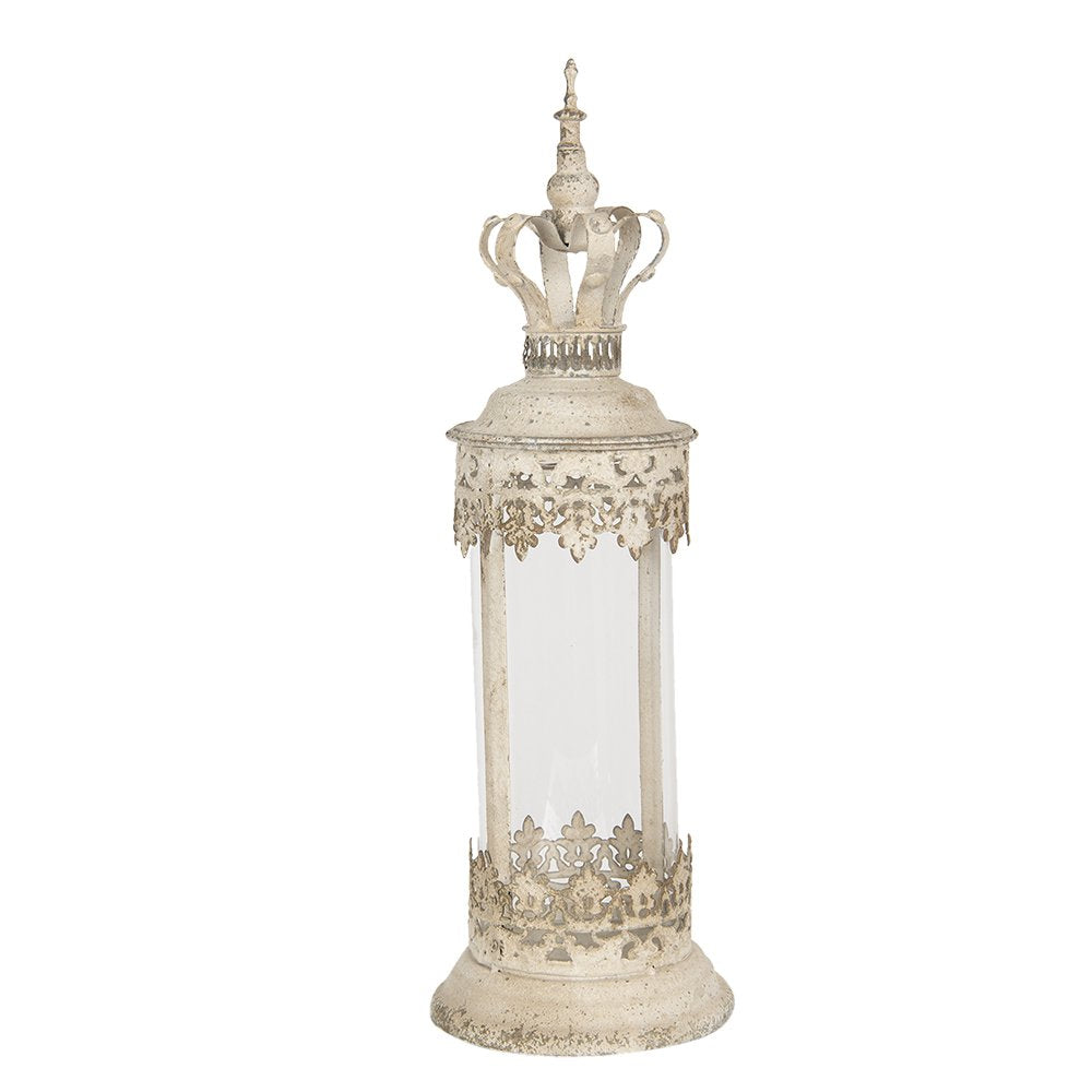 Lantaarn Ø 17x55 cm Beige IJzer Kaarsenhouder