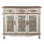 Dressoir Wit Bruin, Hout 126x40x112 cm