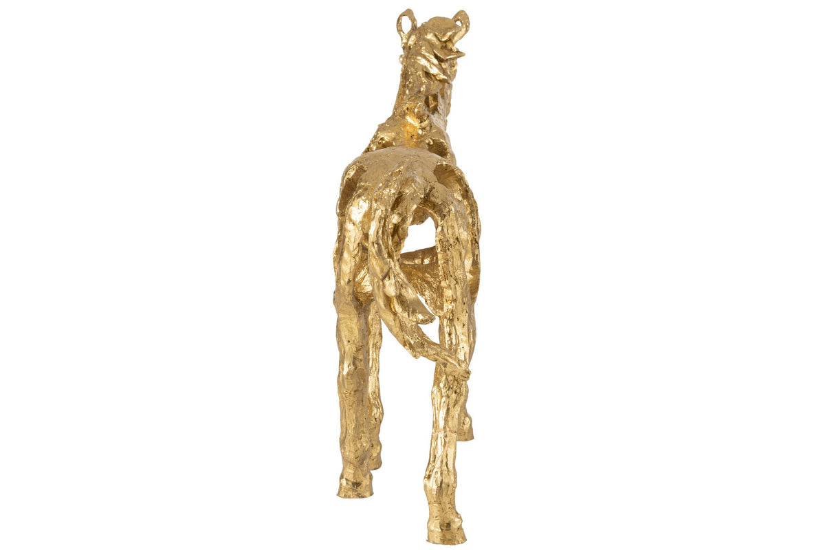J-Line figuur Paard Rennen - polyresin - goud - L