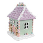 Gingerbread house 17x14x21 cm Groen Roze Kunststof Peperkoekhuisje