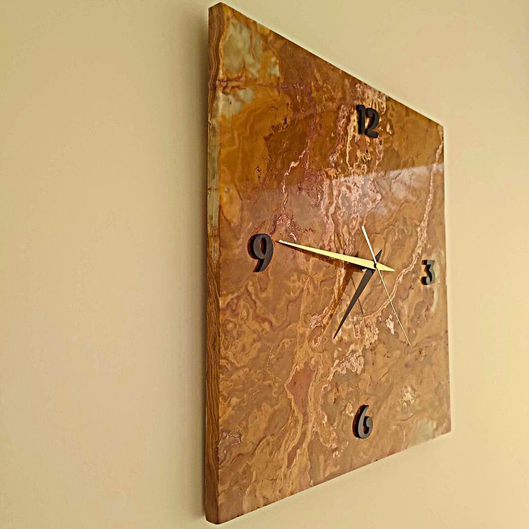 XL Wandklok Bruin Onyx