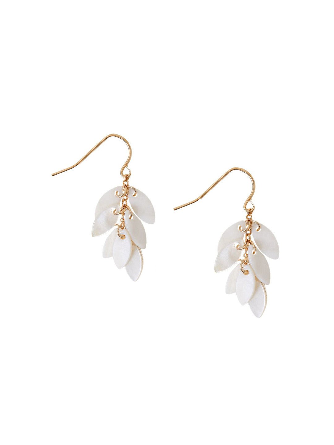 Oorbellen met bloemen – mode-sieraden – wit bloemmotief – lengte 4 cm