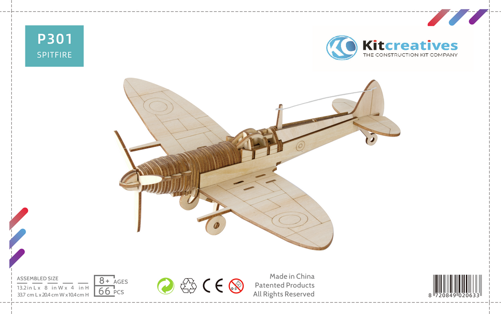 Bouwpakket Vliegtuig Spitfire- hout