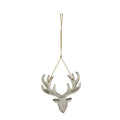 Hanger rendierkop metaal 14x13x2cm zilver