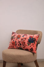 Fluweel Eden bloemen katoenen lendenkussen 35 x 60 cm