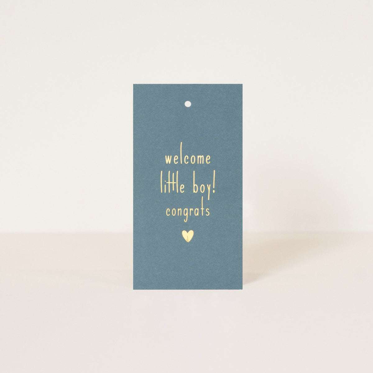 Label 'Welcome little boy'