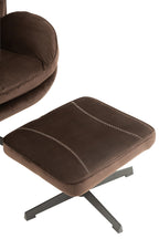 J-Line zetel Relax -+ voetbank - metaal/textiel - donkerbruin