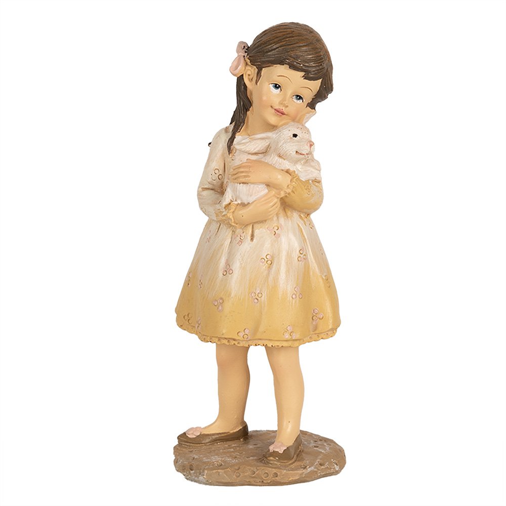 Beeld Meisje 15 cm Beige Polyresin