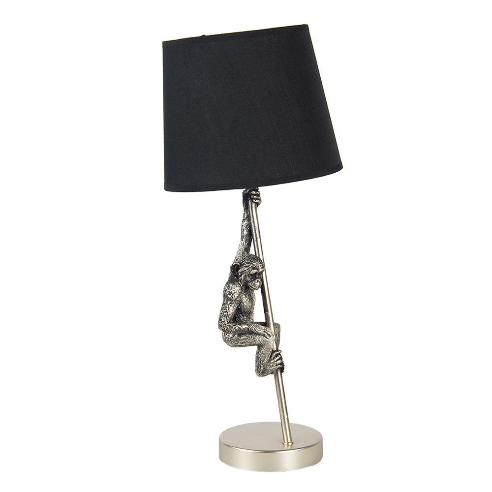 Tafellamp Aap Ø 20x49 cm Zilverkleurig Zwart Kunststof Bureaulamp