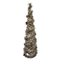 Kerstdecoratie met LED-verlichting Kerstboom Ø 24x81 cm Groen Rotan