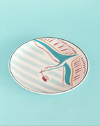 Veldleeuwerik Handbeschilderd Keramisch Rond Bord Curve 16Cm