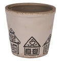 Bloempot Ø 15x14 cm Beige Keramiek Gingerbread house