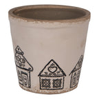 Bloempot Ø 15x14 cm Beige Keramiek Gingerbread house