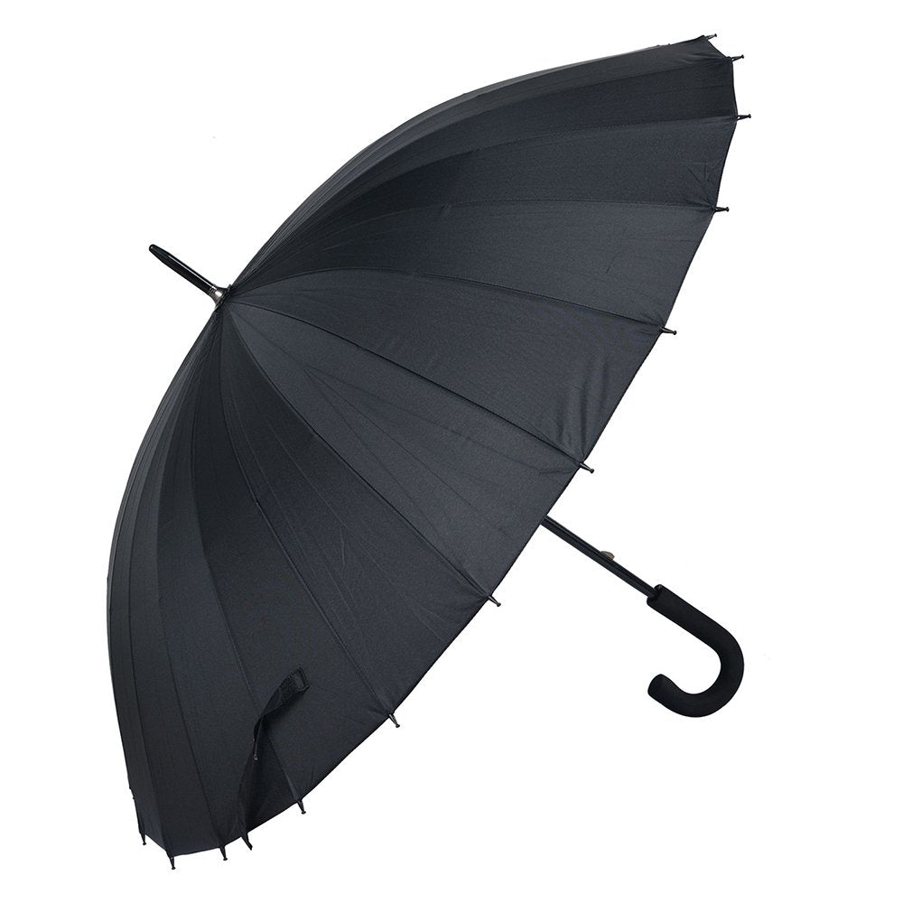 Paraplu Volwassenen Ø 93 cm Zwart Nylon Regenscherm
