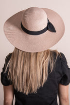 Hoed Dames Roze Papierstro Zonnehoed