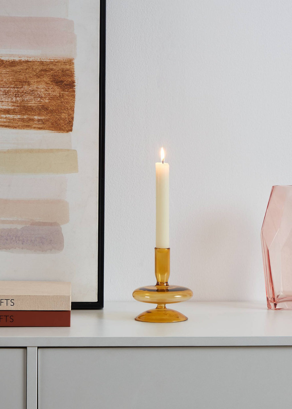 Candlestick Molume geel 10x12cm
