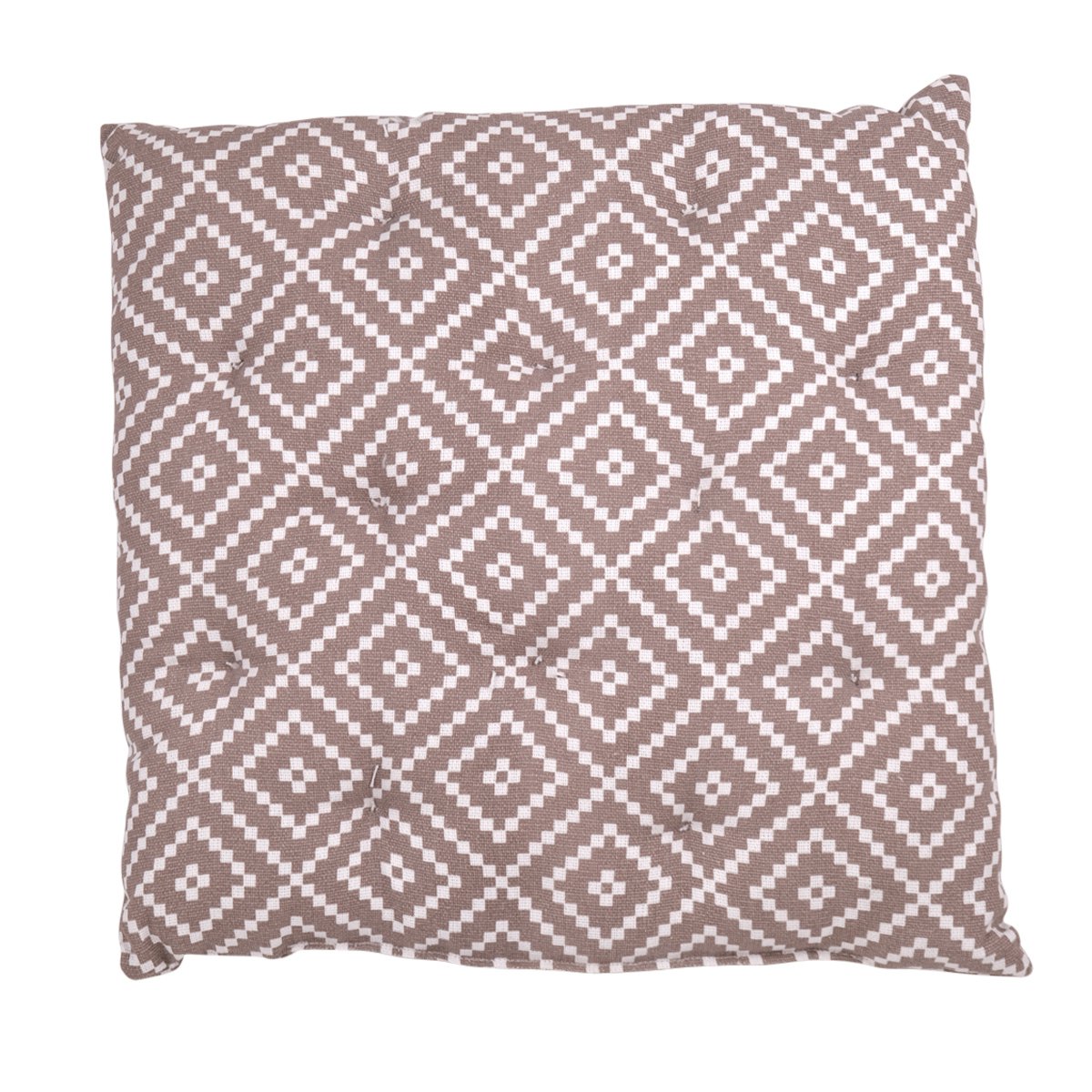 Gestippeld Etnisch stoelkussen taupe 40x40cm+5cm
