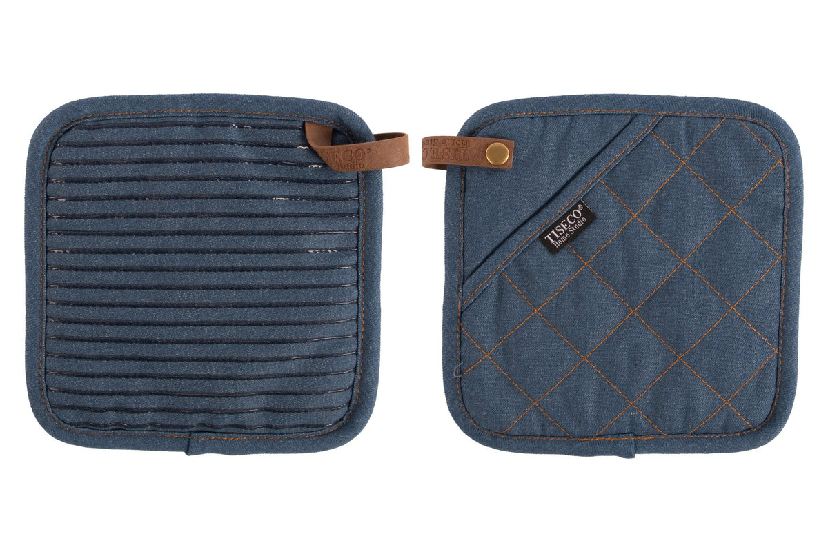 Potoler Indigo - Set/2 - 20x20 cm, Blue Dark