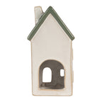 Waxinelichthouder Huis 9x8x18 cm Beige Keramiek