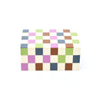 Geruite hars opbergdoos 7x5x3 Inch glanzend MDF-decor