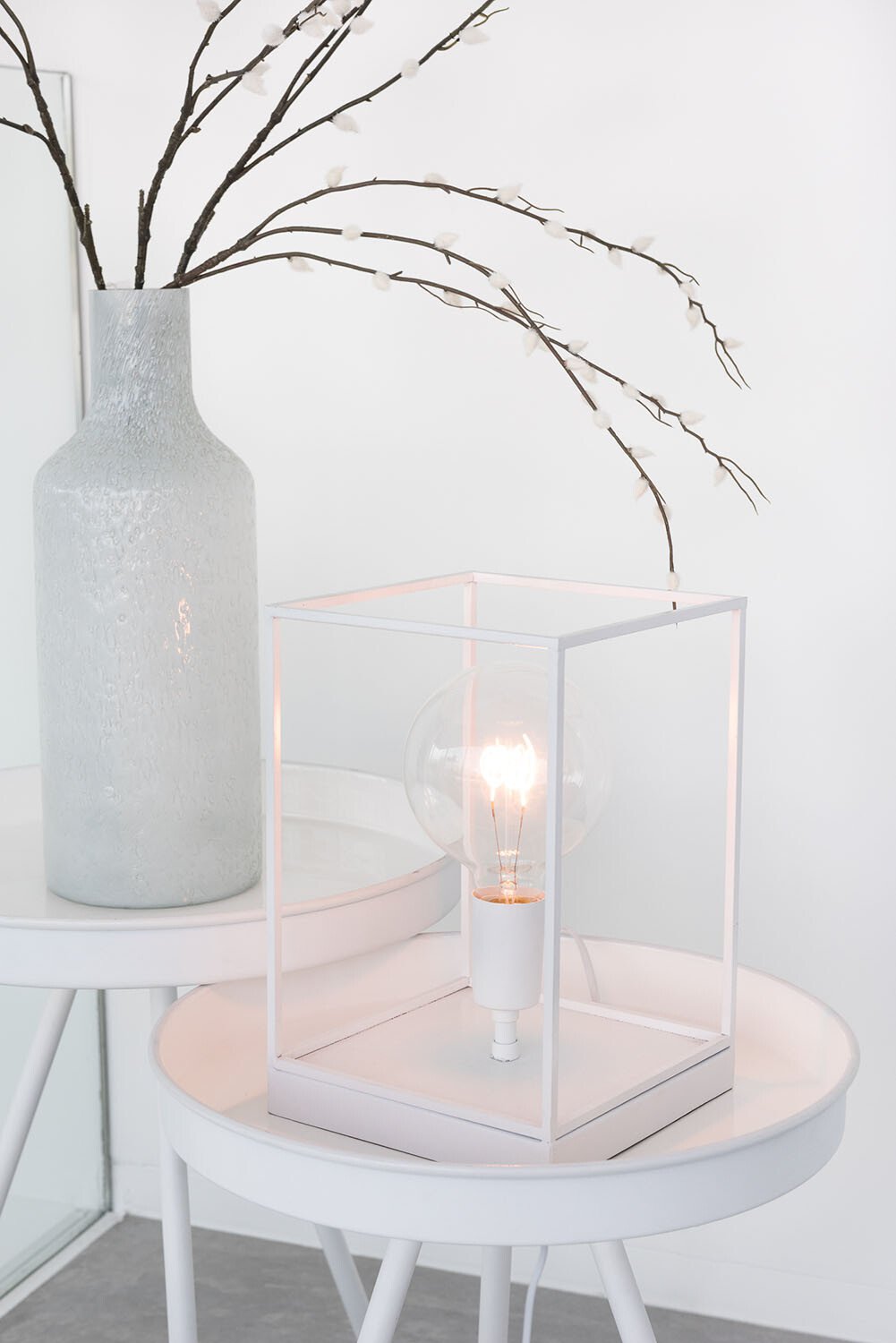 J-Line lamp 1 Rechthoekig Frame - metaal - wit - small
