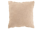 J-Line Kussen Gerafelde Randen Katoen/Polyester Beige
