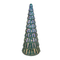 Kerstdecoratie Beeld Kerstboom Ø 12x33 cm Blauw Glas