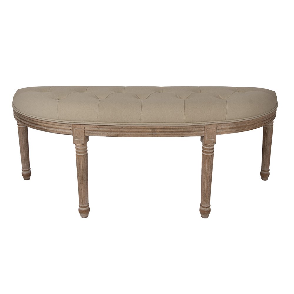 Bankje 125x41x48 cm Bruin Beige Hout