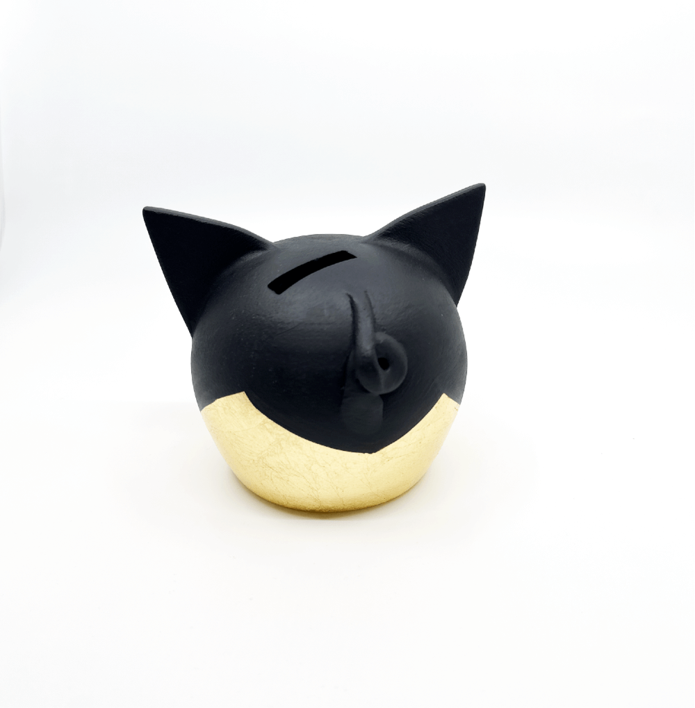 Verdeelde gouden piggy bank