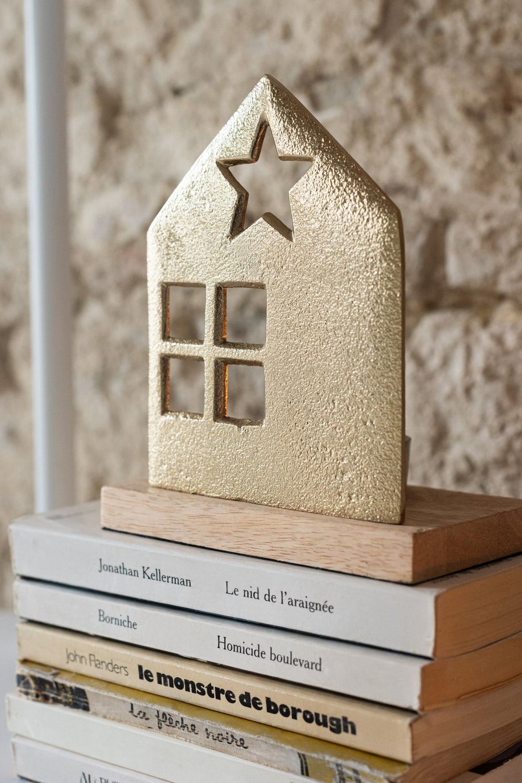 J-Line theelichthouder - aluminium - goudkleurig