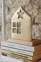 J-Line theelichthouder - aluminium - goudkleurig